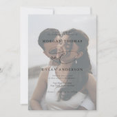 Allure Kalligrafie Fotobruiloft Kaart (Voorkant)