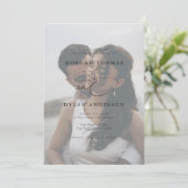 Allure Kalligrafie Fotobruiloft Kaart (Staand voorkant)