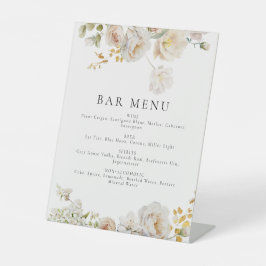 Allure - Witte Rozen & Baby's Breath Reclamebord Met Voetstuk