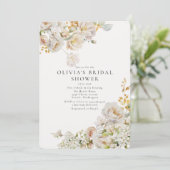 Allure - Witte Rozen & Baby's Breath Vrijgezellenf Kaart (Staand voorkant)