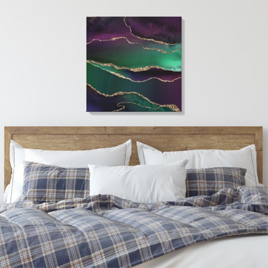 Allurinegeur | Donkere Jewel-beendersteen Gold-bee Canvas Afdruk (Insitu (Slaapkamer))