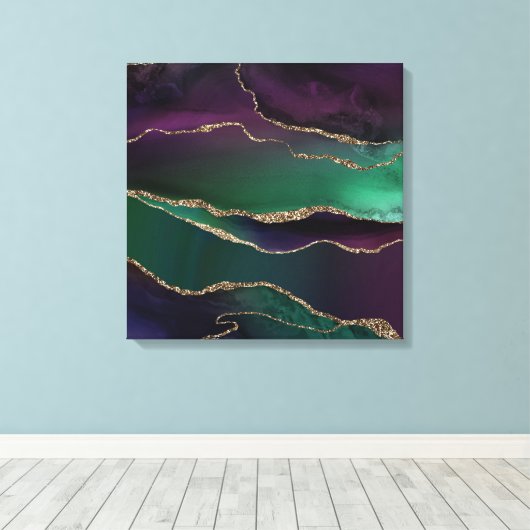 Allurinegeur | Donkere Jewel-beendersteen Gold-bee Canvas Afdruk (Insitu (Houten vloer))