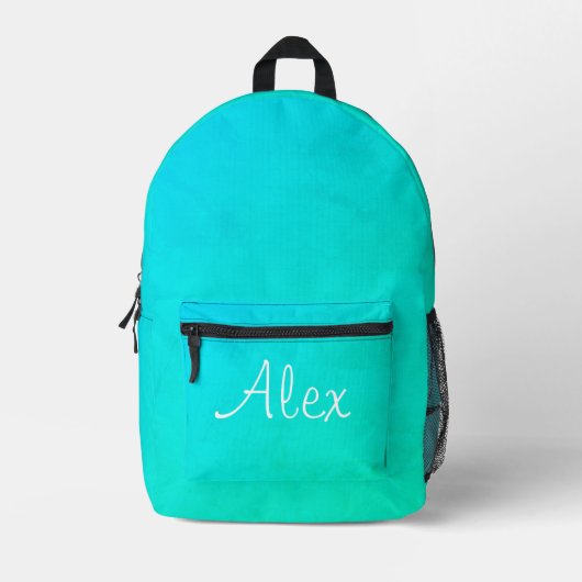 Alluring Aqua Bedrukte Rugzak (Voorkant)