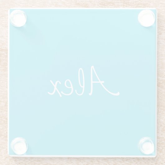 Alluring Aqua Glazen Onderzetter (Achterkant)