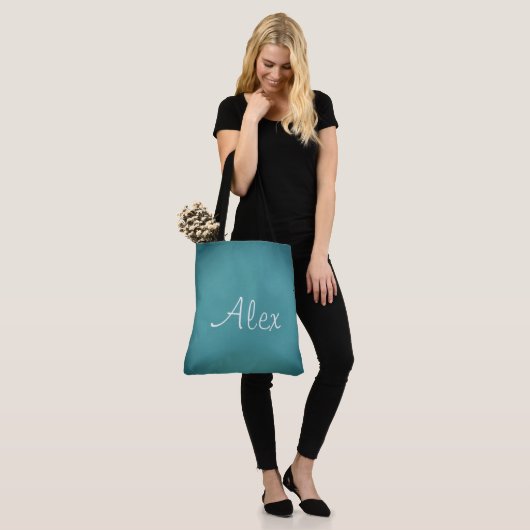 Alluring Aqua Tote Bag (Op model)