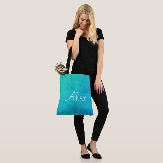 Alluring Aqua Tote Bag (Op model)