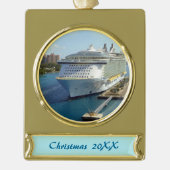 Alluring Bow 2 Dated Verguld Banner Ornament (Voorkant)