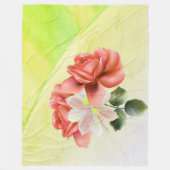 Alluring Flowers Youthful Green Fleece Deken (Voorkant)
