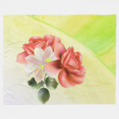 Alluring Flowers Youthful Green Fleece Deken (Voorkant (Horizontaal))