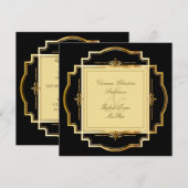 Alluring Gold Lijst huwelijksuitnodiging Kaart (Voorkant / Achterkant)