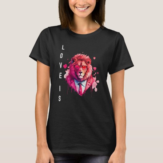 Alluring Love is with Heart Animal Valentijnsdag T-shirt (Voorkant)