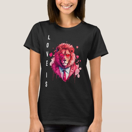 Alluring Love is with Heart Animal Valentijnsdag T-shirt (Voorkant)