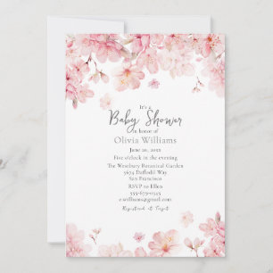 Alluring Pink Cherry Blossom Baby shower Kaart