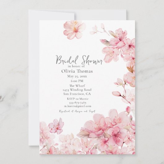 Alluring Pink Cherry Blossom Vrijgezellenfeest Kaart (Voorkant)