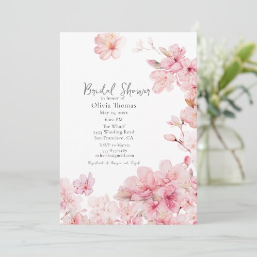 Alluring Pink Cherry Blossom Vrijgezellenfeest Kaart (Staand voorkant)