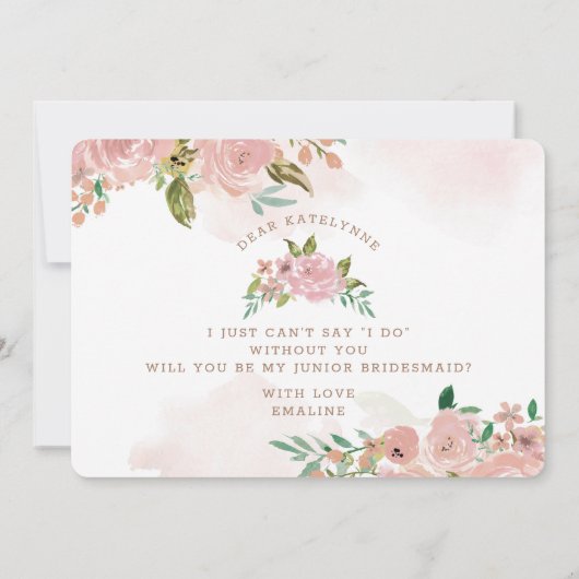 Alluring Roos  Pink Jr. Bridesmaid Voorstel (Achterkant)