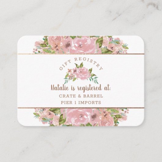 Alluring Roos  Vrijgezellenfeest Gift Registry Informatiekaartje (Voorkant)