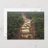 Alluviale goudwinning. Rainforest, Guyana. Briefkaart (Voorkant / Achterkant)