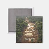 Alluviale goudwinning. Rainforest, Guyana. Magneet (Voorkant / Achterkant)