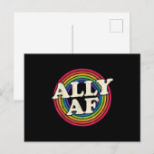Ally AF - Gay Pride Month - LGBT Rainbow Flag Aankondigingskaart (Voorkant / Achterkant)