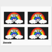 Ally AF I - LGBTQ Flag Gay Trans Queer Pride Rechthoekige Sticker (Vel)