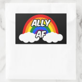Ally AF I - LGBTQ Flag Gay Trans Queer Pride Rechthoekige Sticker (Tas)