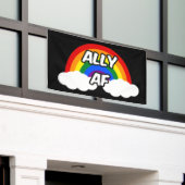 Ally AF I - LGBTQ Flag Gay Trans Queer Pride Spandoek (Buitenkant Gebouw)
