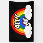 Ally AF I - LGBTQ Flag Gay Trans Queer Pride Spandoek (Verticaal)