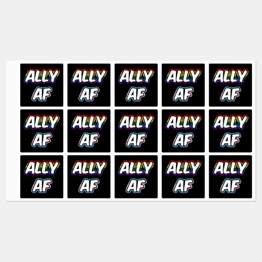 Ally AF II - LGBTQ Flag Gay Trans Queer Pride Labels (Vel)