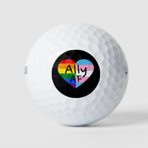 Ally AF III - LGBTQ Flag Gay Trans Queer Pride Golfballen