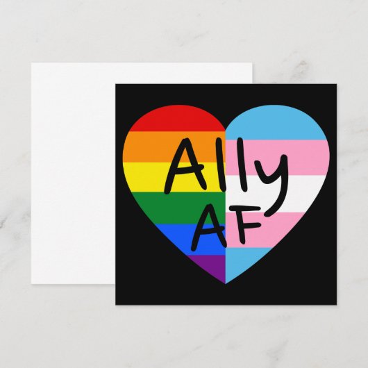 Ally AF III - LGBTQ Flag Gay Trans Queer Pride Kaart (Voorkant / Achterkant)