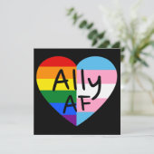 Ally AF III - LGBTQ Flag Gay Trans Queer Pride Kaart (Staand voorkant)