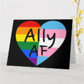 Ally AF III - LGBTQ Flag Gay Trans Queer Pride Kaart (Gele Bloem)