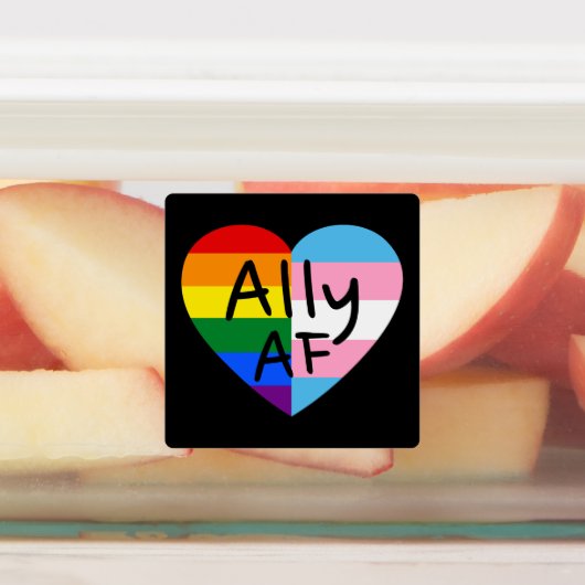 Ally AF III - LGBTQ Flag Gay Trans Queer Pride Labels (Aangebracht)