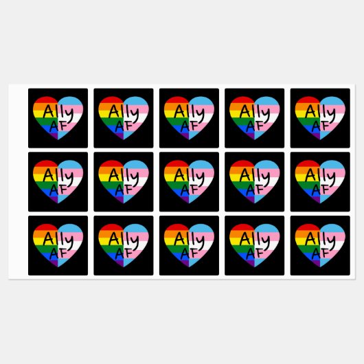 Ally AF III - LGBTQ Flag Gay Trans Queer Pride Labels (Vel)