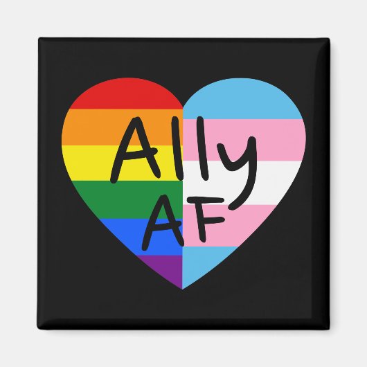 Ally AF III - LGBTQ Flag Gay Trans Queer Pride Magneet (Voorkant)