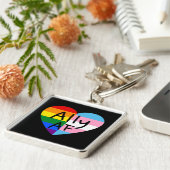 Ally AF III - LGBTQ Flag Gay Trans Queer Pride Sleutelhanger (Zijkant)