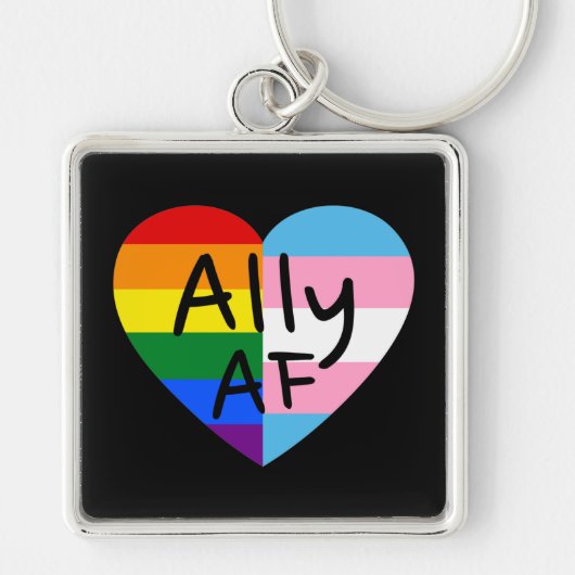 Ally AF III - LGBTQ Flag Gay Trans Queer Pride Sleutelhanger (Voorkant)