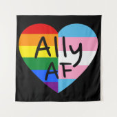 Ally AF III - LGBTQ Flag Gay Trans Queer Pride Wandkleed (Voorkant)