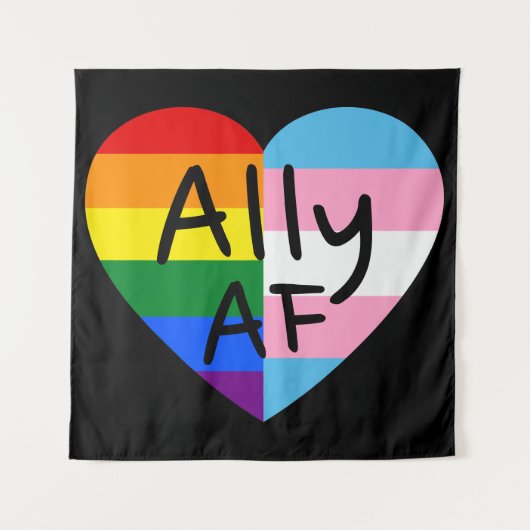 Ally AF III - LGBTQ Flag Gay Trans Queer Pride Wandkleed (Voorkant)