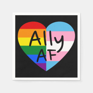 Ally AF III - LGBTQ Vlag Gay Trans Queer Trots Servet