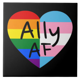 Ally AF III - LGBTQ Vlag Gay Trans Queer Trots Tegeltje