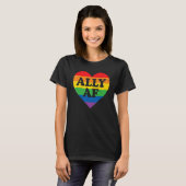 Ally AF LGBT Heart Rainbow LGBTQ Gay Pride Month T-shirt (Voorkant volledig)