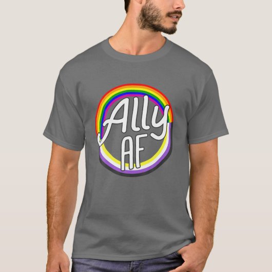 ALLY AF Nonbinary Flag Enby NB Equality LGBT Pride T-shirt (Voorkant)