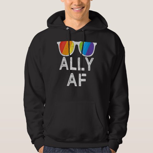 Ally Af Rainbow Flag voor de ondersteuning van de  Hoodie (Voorkant)