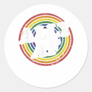 Ally AF-regenboogvlag voor ondersteuning van LGBT Ronde Sticker