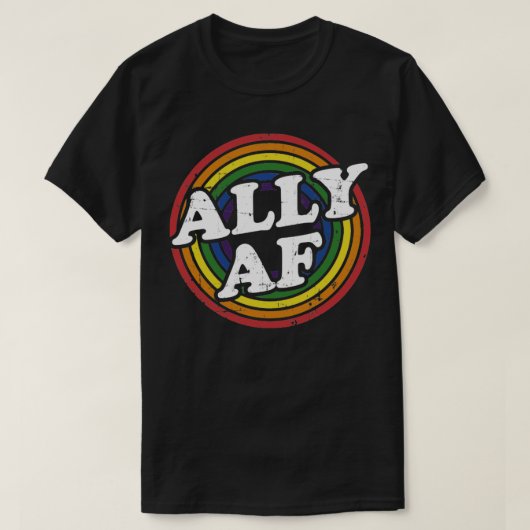 Ally AF-regenboogvlag voor ondersteuning van LGBT  T-shirt (Design voorkant)