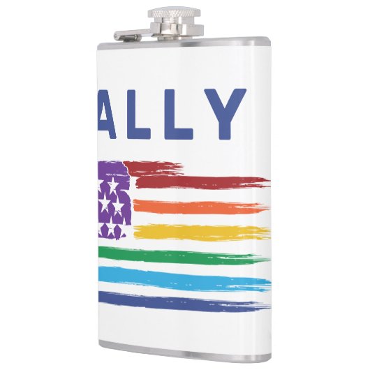 Ally Artistic Rainbow Flag gepersonaliseerd Heupfles (Links)