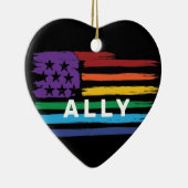 Ally Artistic Rainbow Flag Keramisch Ornament (Rechts)