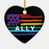 Ally Artistic Rainbow Flag Keramisch Ornament (Voorkant)